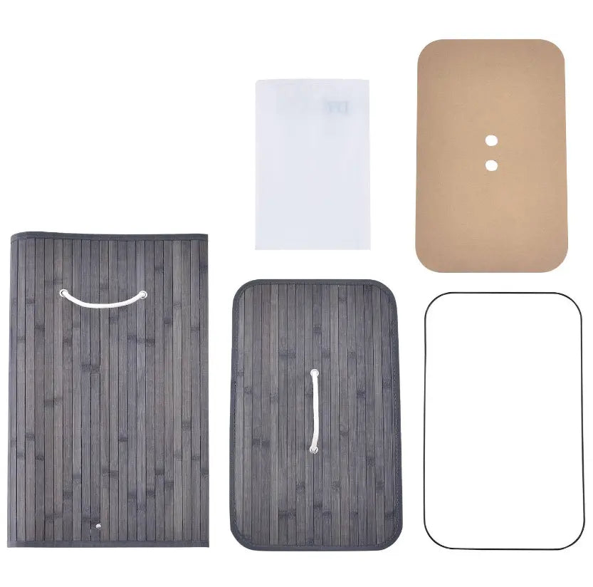 Bamboo Laundry Basket in 2 Compartments - Laundry Hamper with Lid + Relaxio.