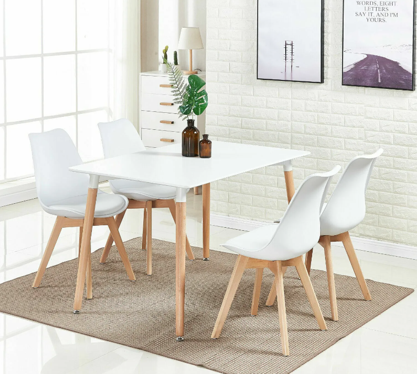 Dining Table with 4 Chairs Modern Home Dining Room Kitchen Relaxio.