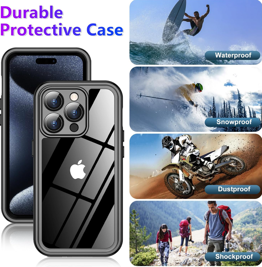 iPhone 15 Pro Waterproof Shockproof Case + Snap Deal.