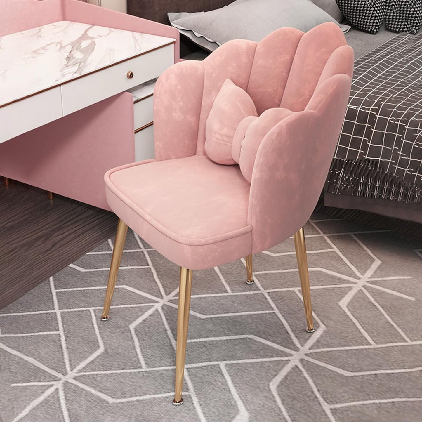Set of 2 Petal Velvet Chairs – Elegant Modern Accent Seating for Home