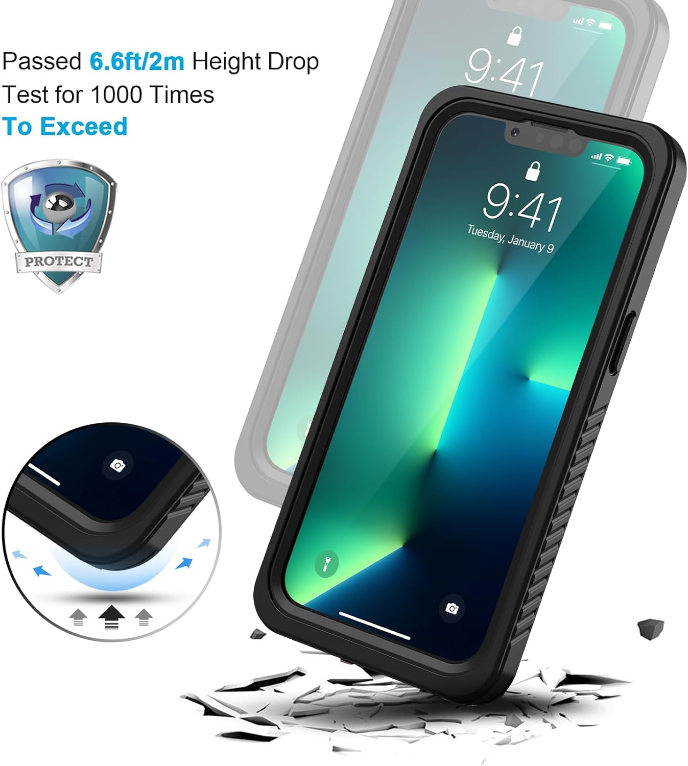 iPhone 13 Pro Max Waterproof Shockproof Case – Compatible with Megasafe