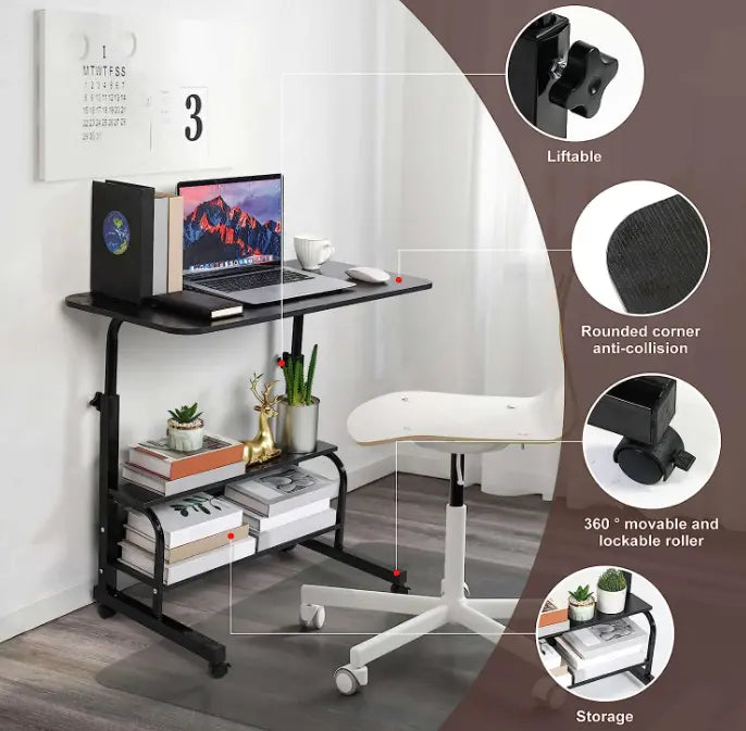 Computer Desk Laptop Table With Wheel  60 CM +  Snap Deal.