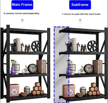 2M High Shelving 200 Kg Per layer 4 Tier Storage Metal Shelf Rack Promo +  Snap Deal.