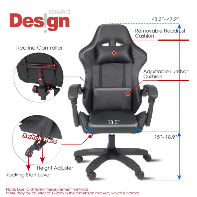 RELAXIO Complete RGB LED Gaming Desk & Chair Set