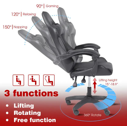 Gaming Setup Combo – Z-Shaped LED Computer Desk & Gaming Chair Set