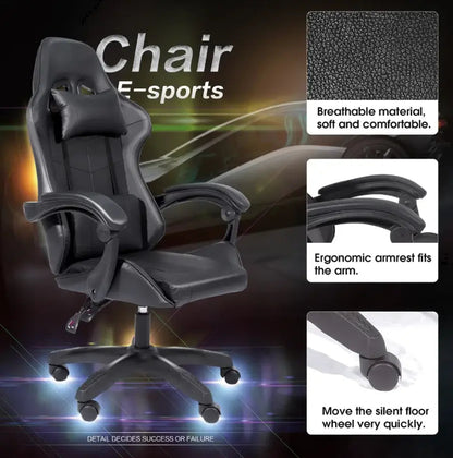 Gaming Chair Office Chair With Headrest And Lumbar Support With Foot Rest Promo +  Snap Deal.