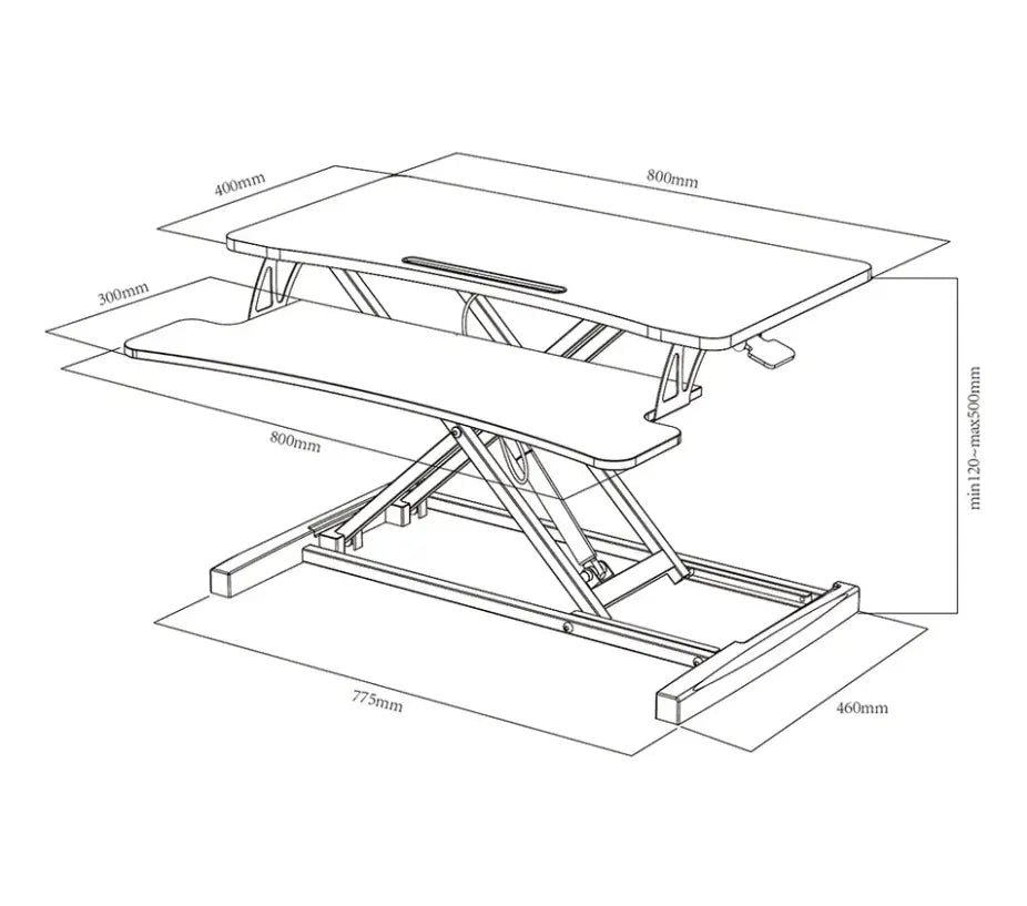 My Office Height Adjustable Desk Riser Standing Desk   Relaxio.