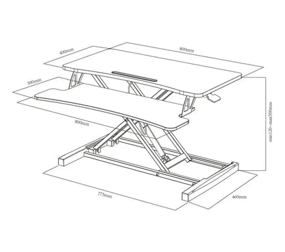 My Office Height Adjustable Desk Riser Standing Desk   Relaxio.