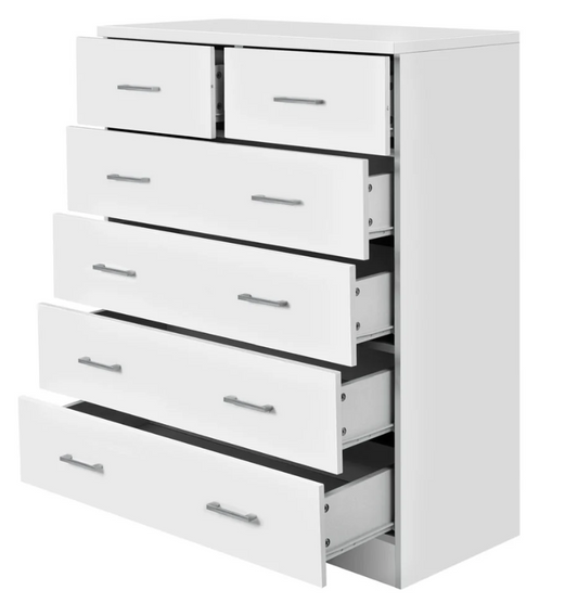 Chest of Drawers 6 Drawer White Tallboy +  Snap Deal.