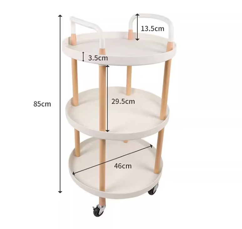 3 Tier Rolling Cart Mobile Storage & Serving Trolley