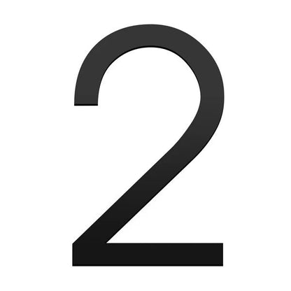 House Number Letterbox Number Stick On Slim 80mm - Black Iron