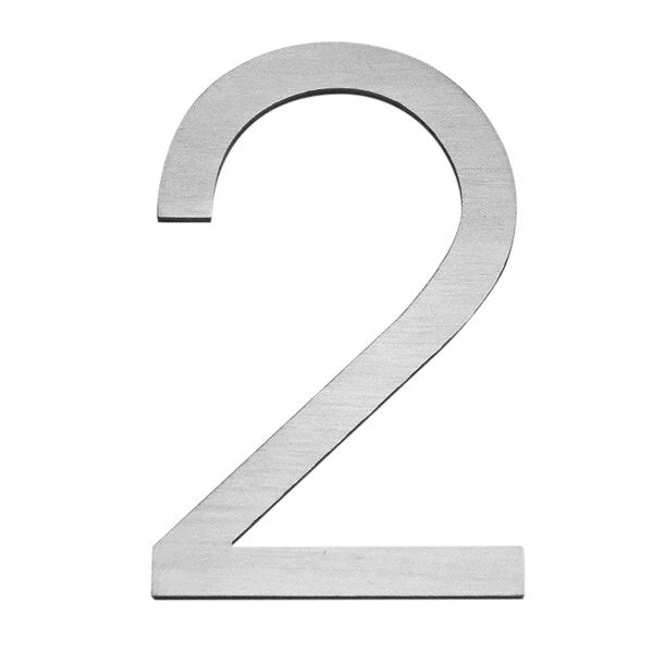 Letterbox Number House Number Stick On Slim 300mm - Stainless Steel