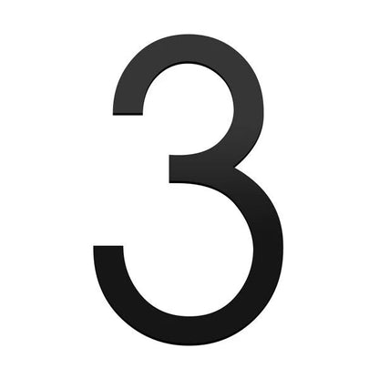 House Number Letterbox Number Stick On Slim 80mm - Black Iron