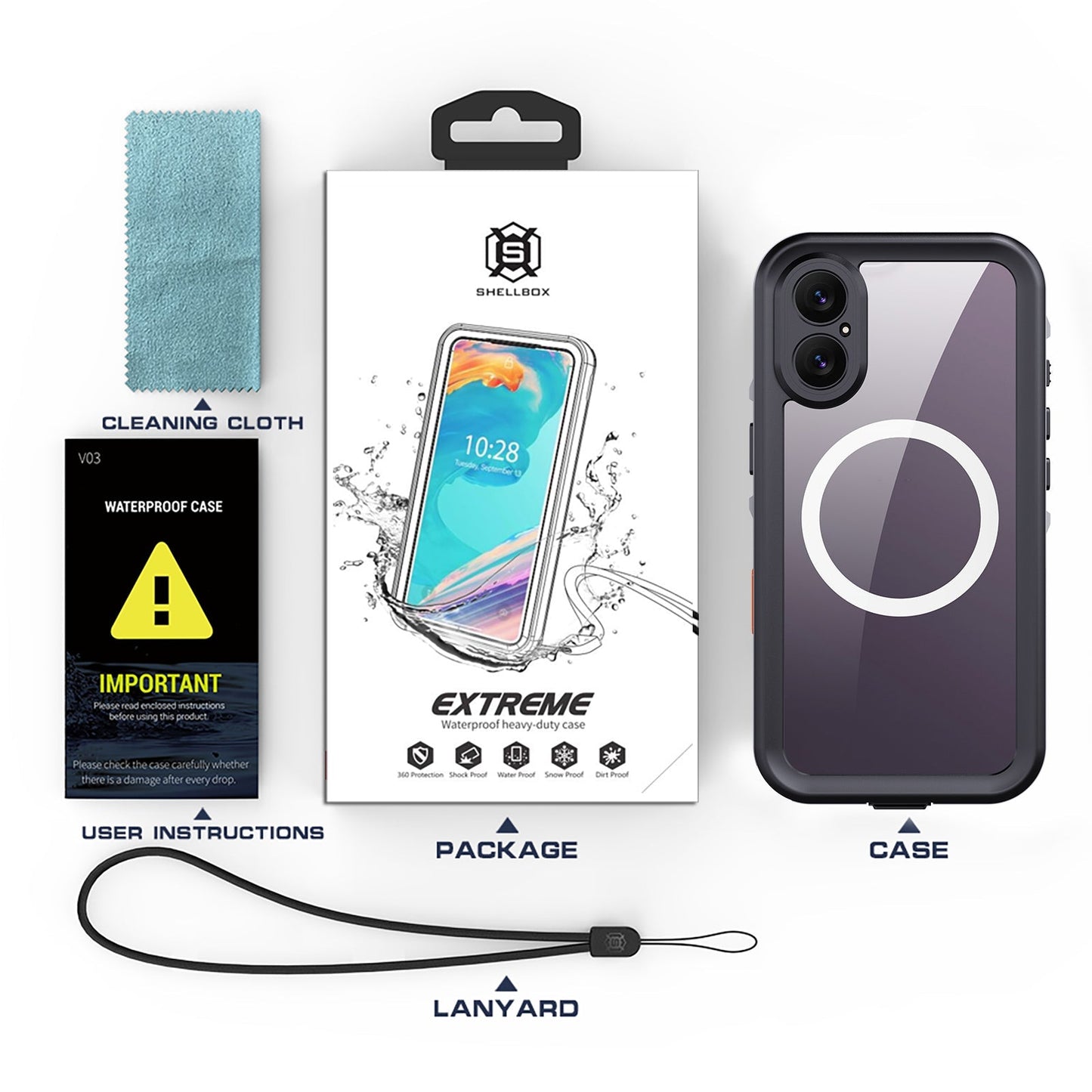 iPhone 17 Waterproof Case Shockproof Heavy Duty Case