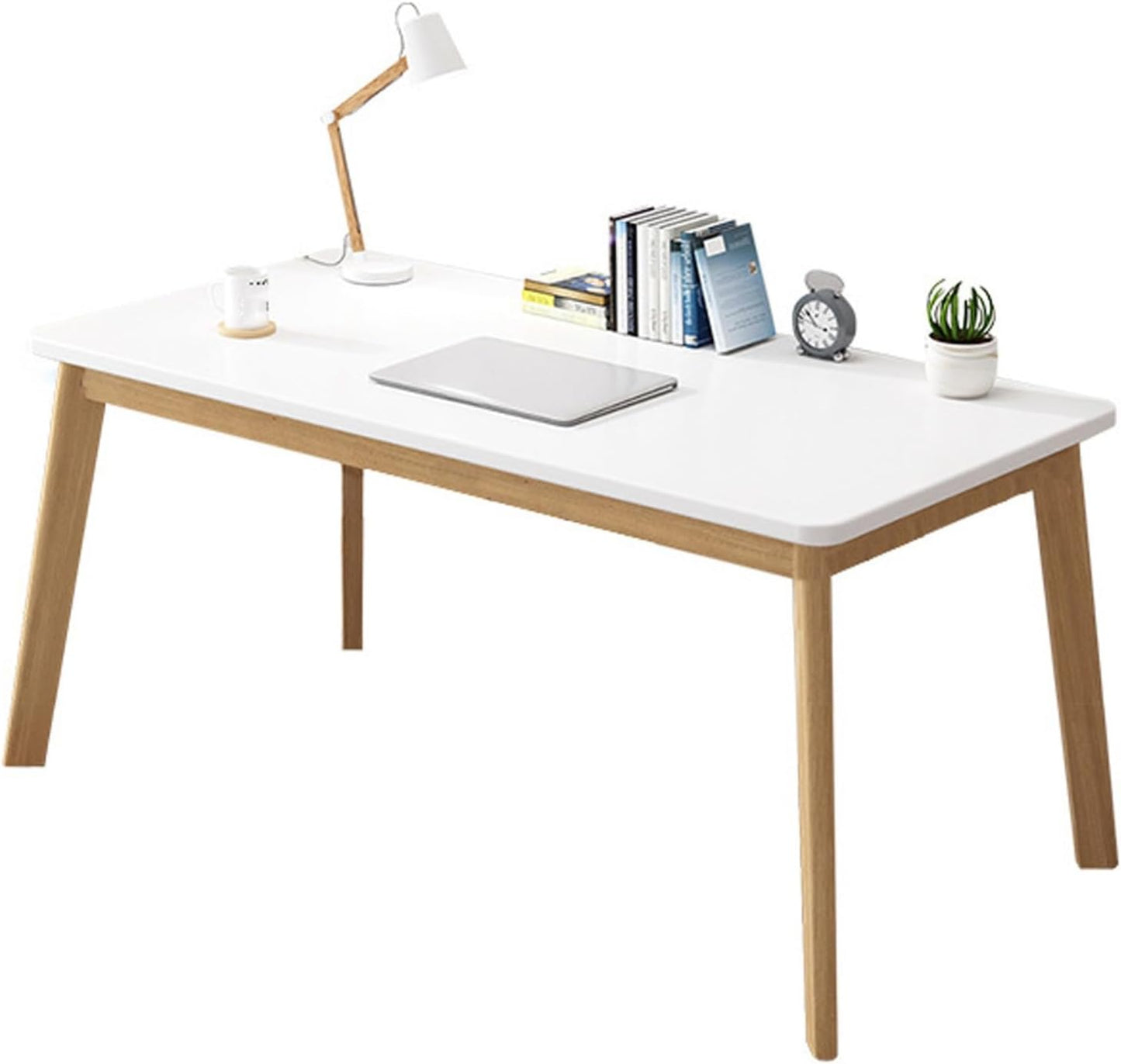 Computer Desk with Solid Wood Legs – 120cm Modern Writing Table for Home Office Computer Desk
