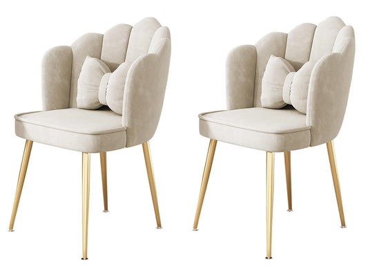 Living Room Dining Velvet Chairs Pack of 2 Modern Home Seating