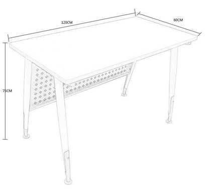 Measurement chart of a rectangular table with dimensions in centimeters.