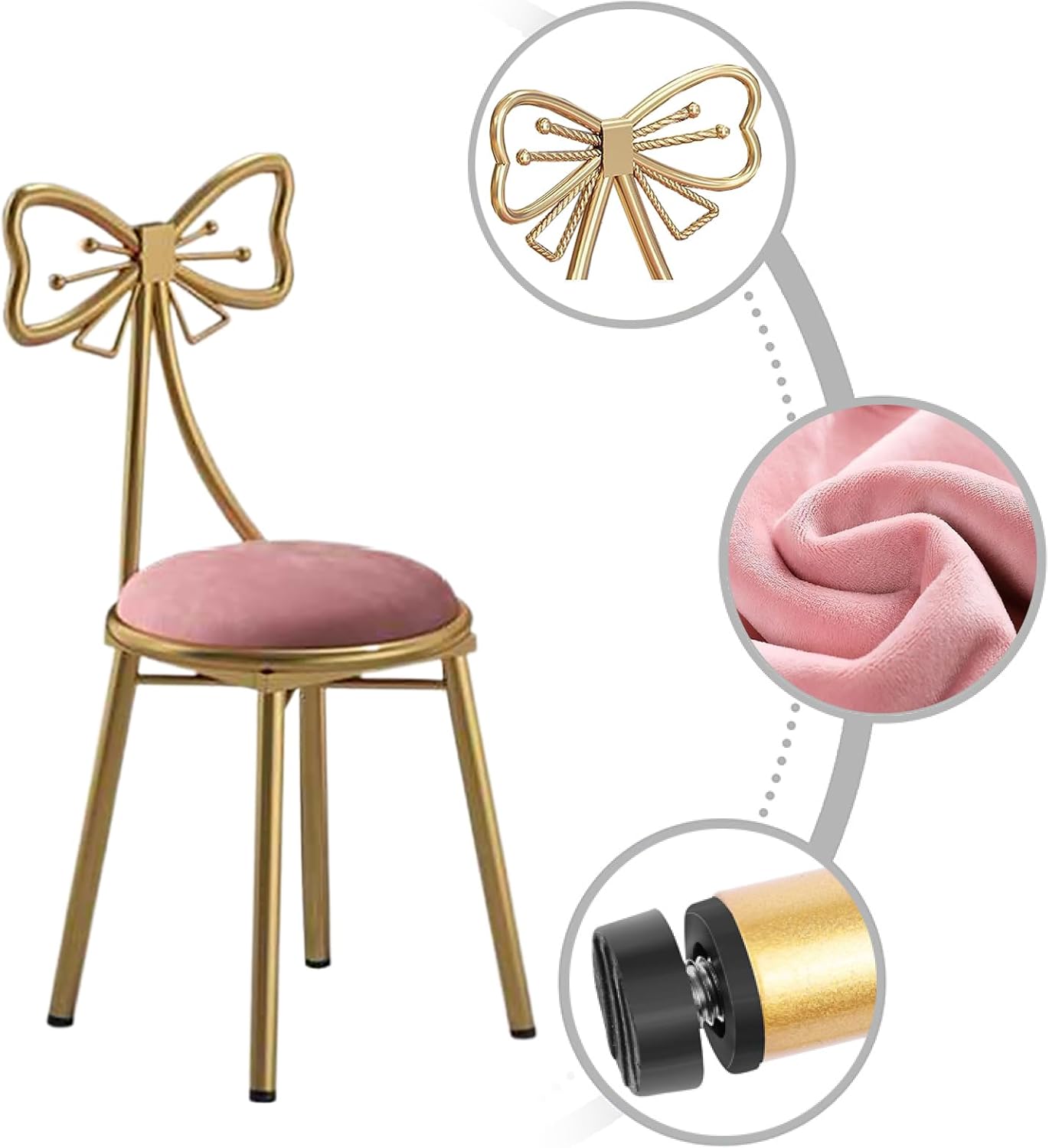 Butterfly Upholstered Vanity Chair Chair