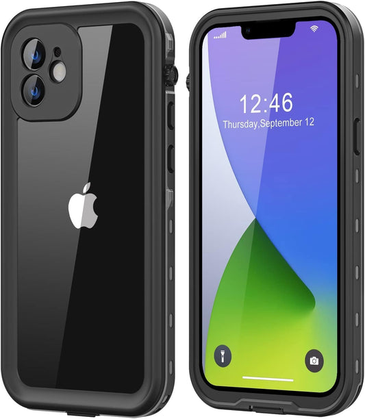 for iPhone 12 Waterproof Case with Built in Screen Protector Shockproof Dustproof Full Body Protective IP68 Waterproof