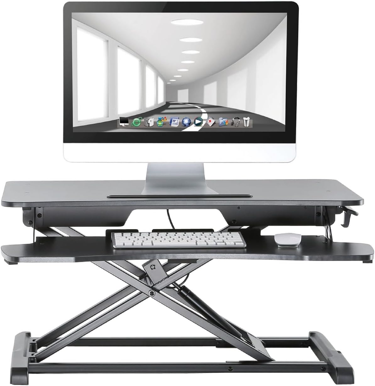My Office Sit-Stand Desk Riser – Adjustable Height Standing Desk Converter Black Desk