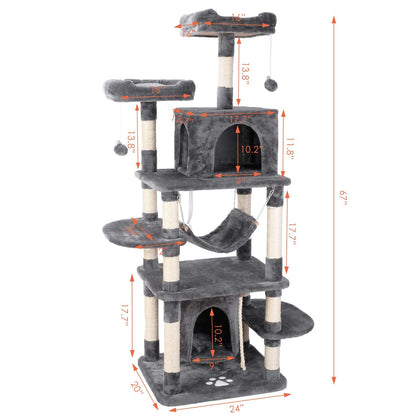 170cm Cat Tree Tower – Sturdy Pet Condo for Scratching, Climbing & Resting
