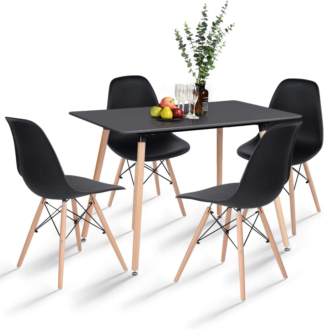 Modern Dining Table Set 1 Table 4 Chairs