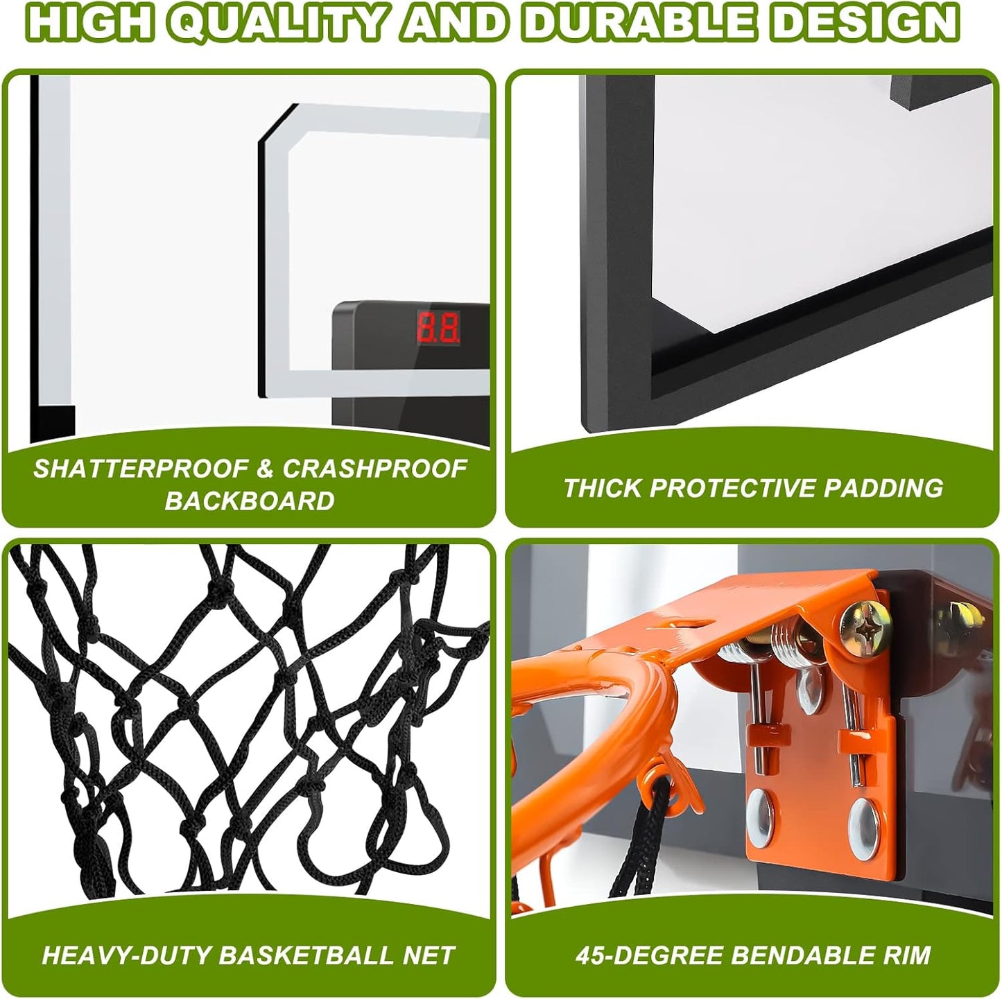Indoor Basketball Hoop Mini Hoop With Electronic Scoreboard