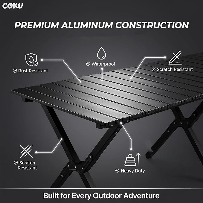 Heavy Duty Folding Camping Roll-Up Picnic Outdoor Table with Carry Bag