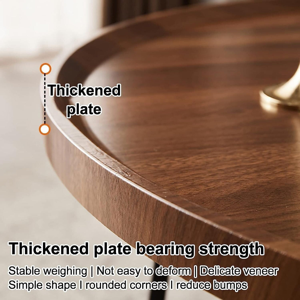 Round Nesting Side Coffee Table Set Antique Wood Finish