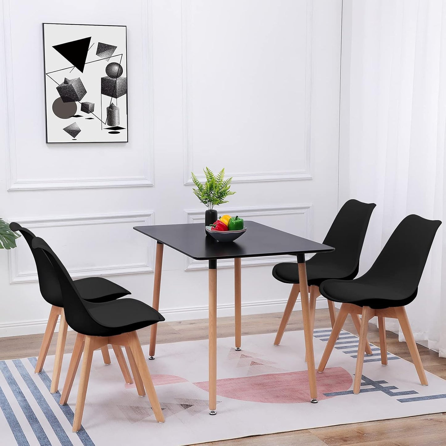 Modern Dining Table with 4 Chairs Versatile and Stylish