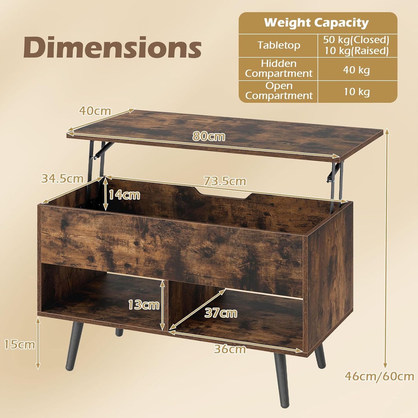 Lift Top Coffee Table with Storage