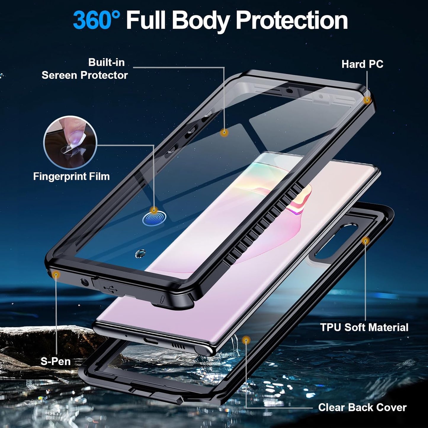 Samsung Galaxy Note 10 Waterproof Shockproof Case