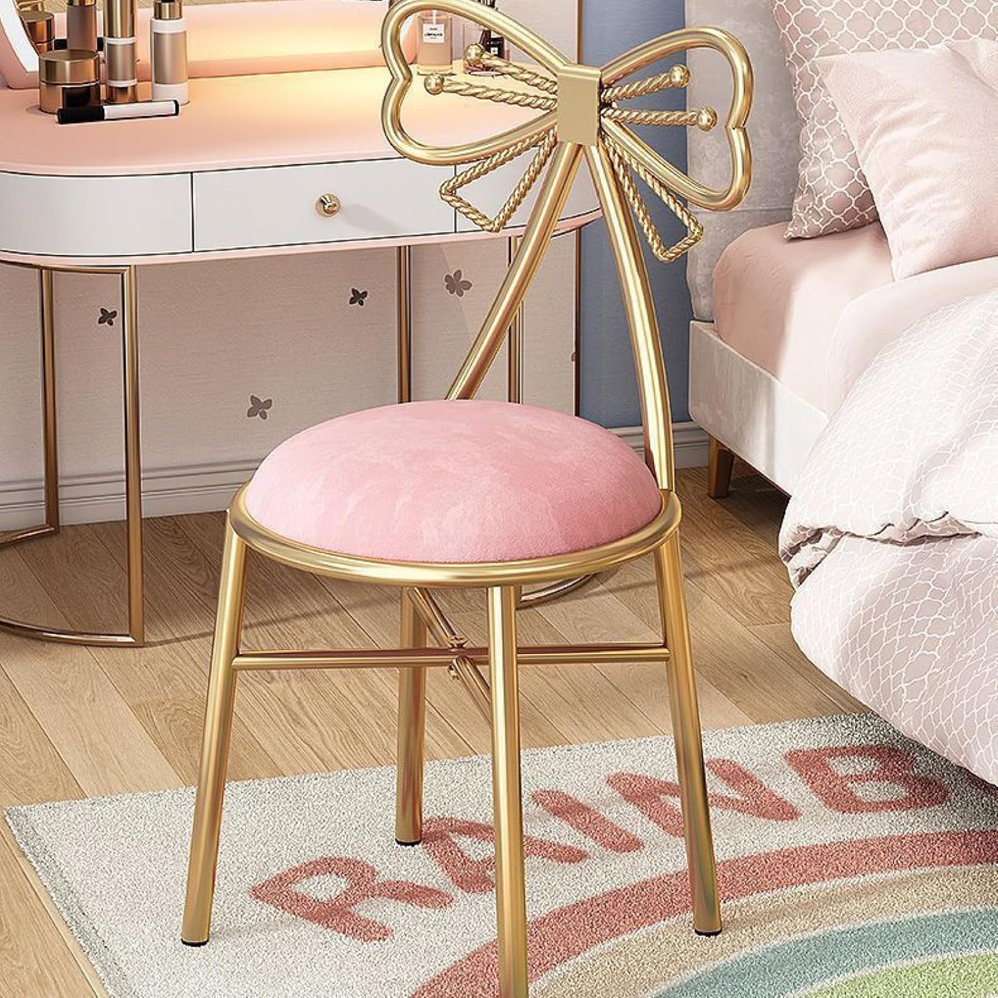 Butterfly Upholstered Vanity Chair Chair
