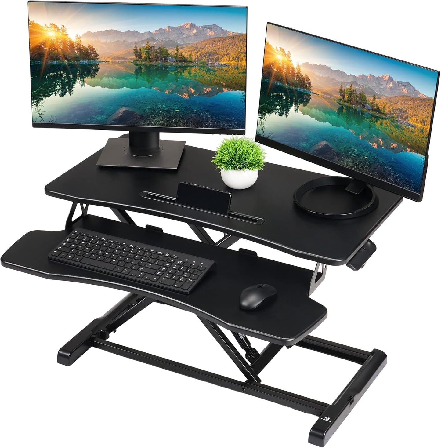 My Office Sit-Stand Desk Riser – Adjustable Height Standing Desk Converter Black Desk