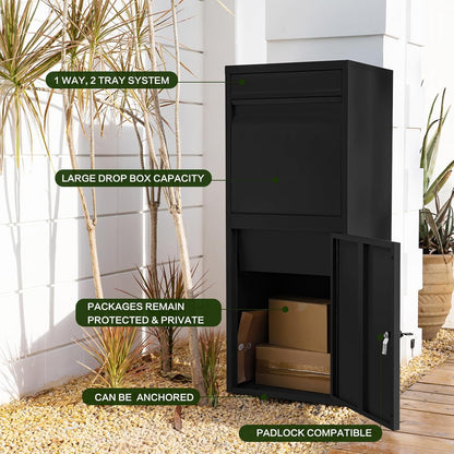 Outdoor Parcel Letterbox – Large Pillar Mailbox 410×380×1200mm for Mail & Packages