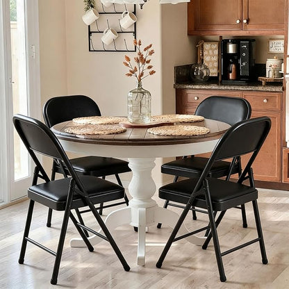 Folding Chairs with Padded Seats – 4 Piece Set