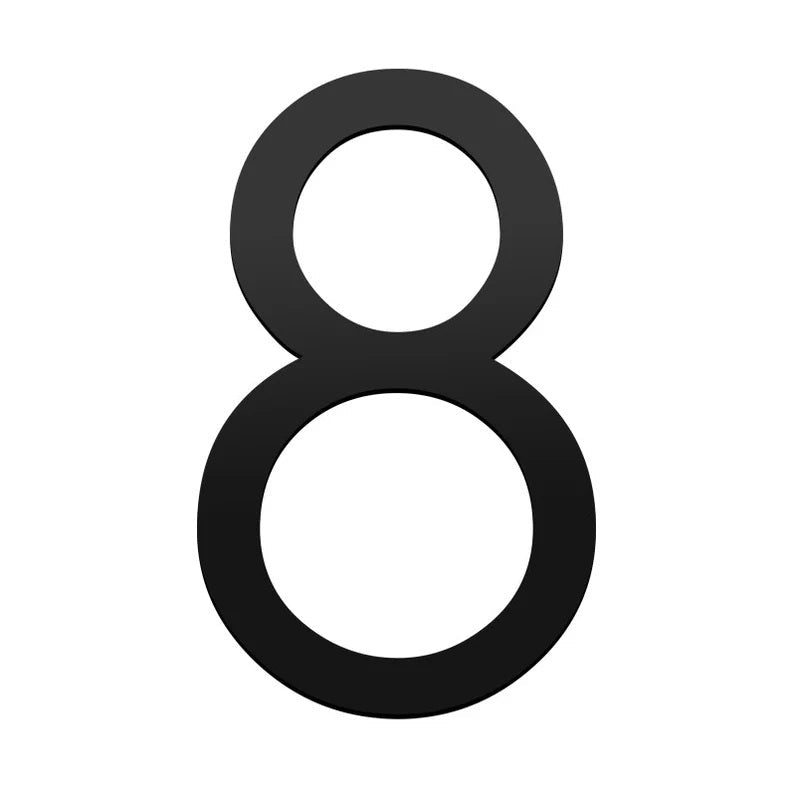 House Number Letterbox Number Stick On Slim 80mm - Black Iron