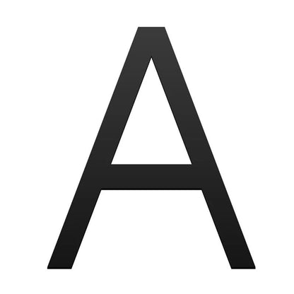 House Number Letterbox Number Stick On Slim 220mm - Black Iron