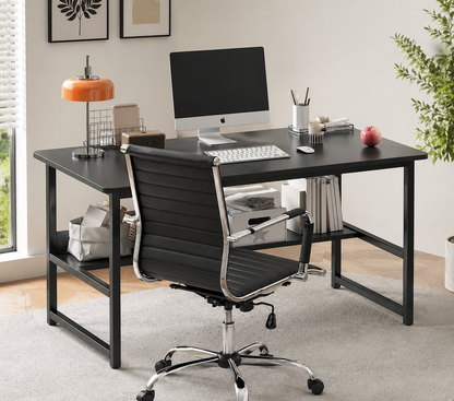 Modern Office Computer Desk and Ergonomic Chair Combo Set