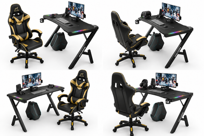 RGB LED Gaming Desk & Gaming Chair – Complete Gaming Station