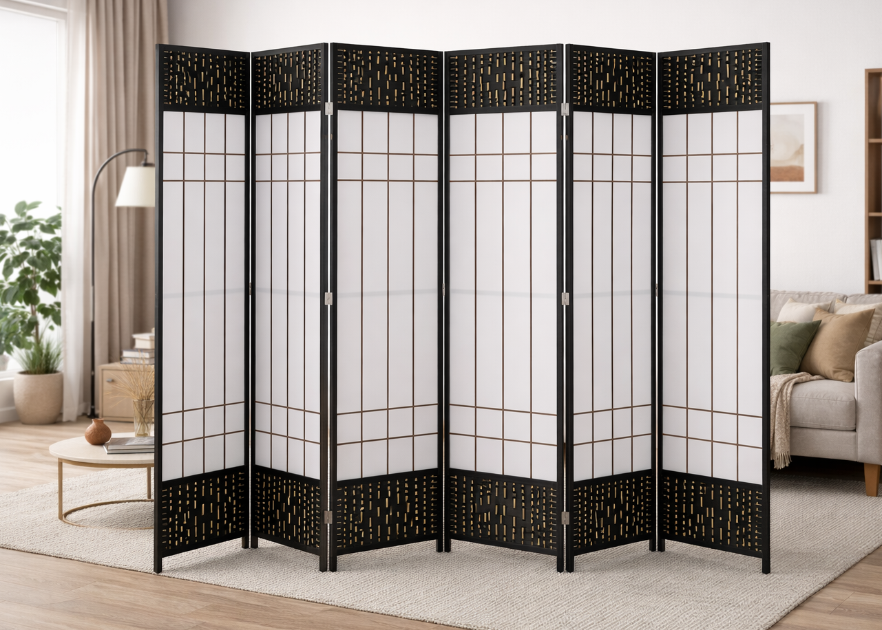 Stylish Room Divider Folding Privacy Screen 6-panel
