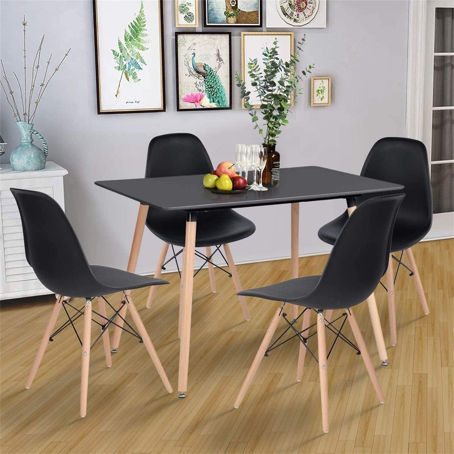 Modern Dining Table Set 1 Table 4 Chairs
