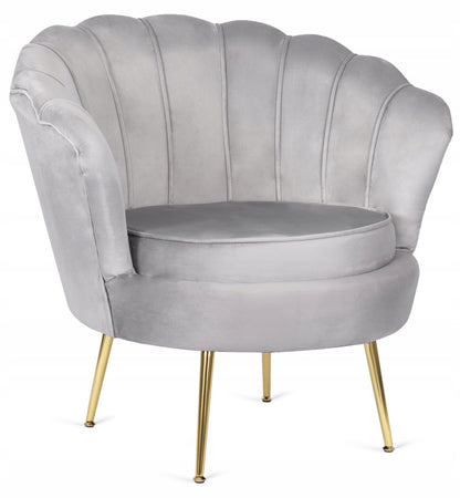 Velvet Fabric Shell Chair High Back Accent Arm sofa Chair