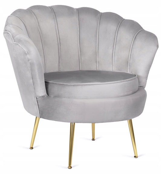 Velvet Fabric Shell Chair High Back Accent Arm sofa Chair
