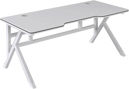 Ergonomic Gaming Desk 100CM White Computer Table with K Shaped Frame