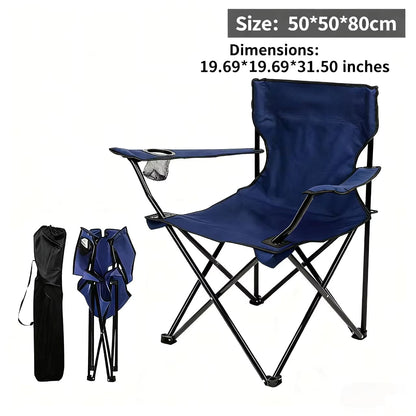 Lightweight Foldable Camping Chair with Cup Holder & Carry Bag