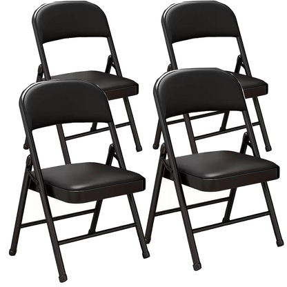 Folding Chairs with Padded Seats – 4 Piece Set
