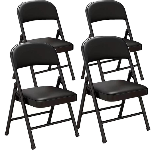 Folding Chairs with Padded Seats – 4 Piece Set