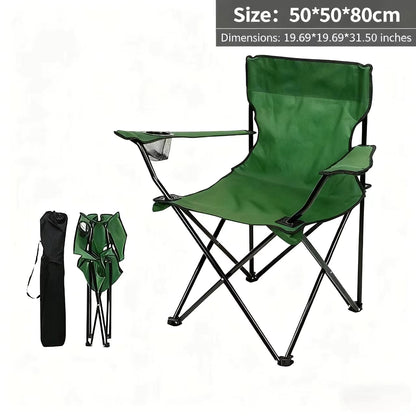 Lightweight Foldable Camping Chair with Cup Holder & Carry Bag
