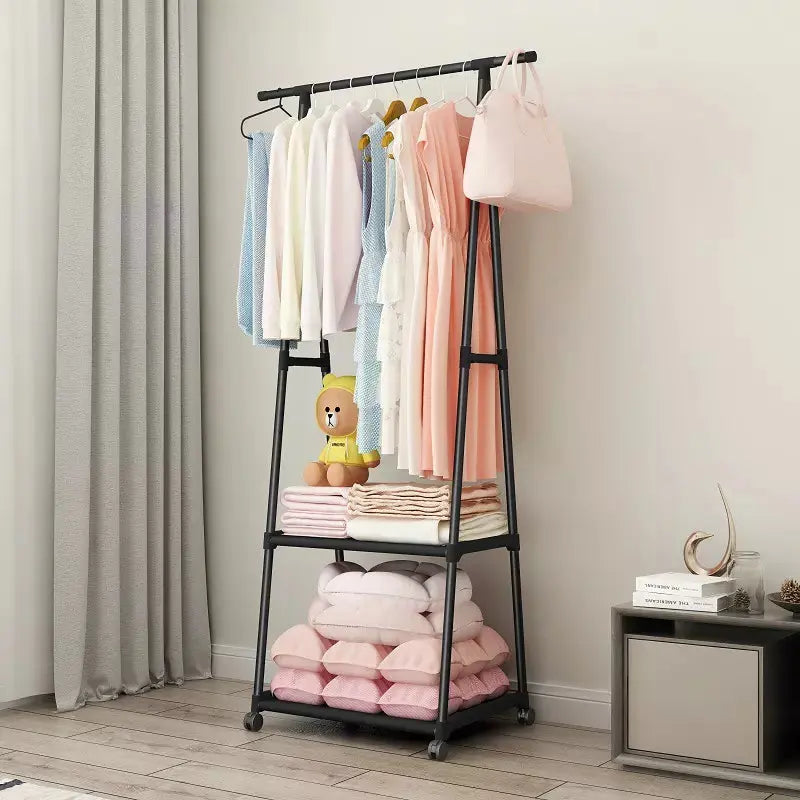 Cloth Hanger with wheels Cloth Rack +  Snap Deal.